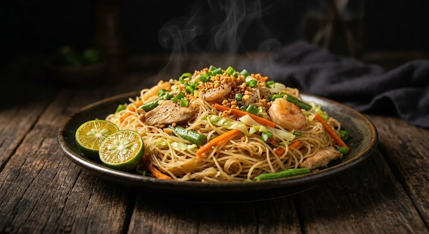Pancit Bihon — classic Filipino stir-fried noodles at Couple Chef Restaurant Winnipeg
